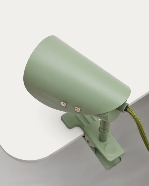 Zielona metalowa lampa stołowa z klipsem (wysokość 16 cm) Jula – Kave Home