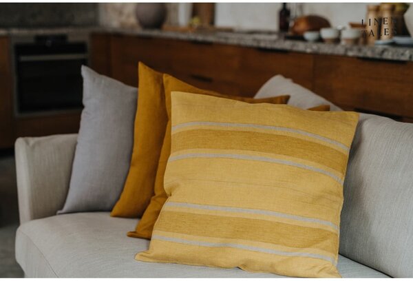 Lniana poszewka na poduszkę 40x40 cm Amber Bronze Stripes – Linen Tales