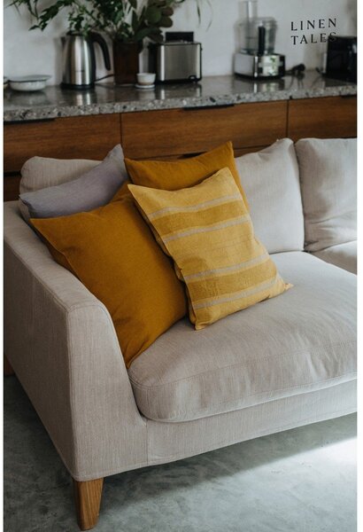 Lniana poszewka na poduszkę 40x40 cm Amber Bronze Stripes – Linen Tales