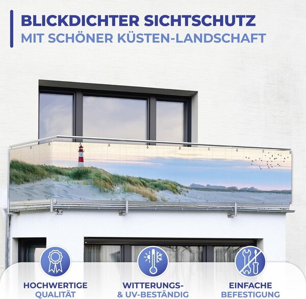 Plastikowa osłona balkonowa 500x85 cm North Sea Coast – Maximex