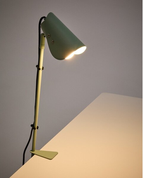 Zielona metalowa lampa stołowa z klipsem (wysokość 51 cm) Jula – Kave Home