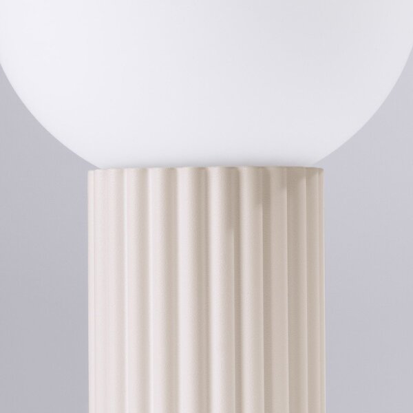 Kremowa lampa stołowa ze szklanym kloszem (wysokość 19 cm) Orbital – Sollux