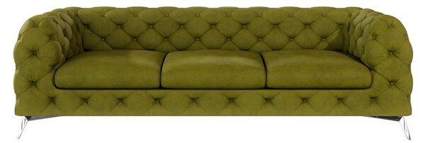 Zielona aksamitna sofa 243 cm Chelsea – Ropez