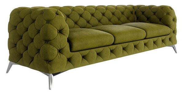 Zielona aksamitna sofa 243 cm Chelsea – Ropez