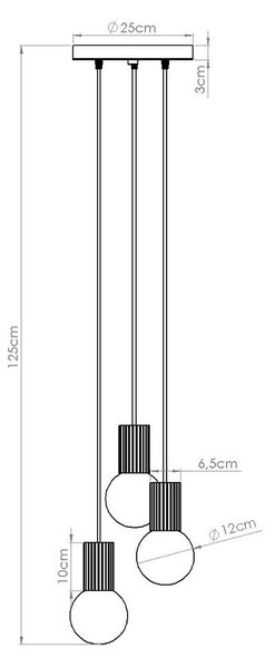 Beżowa metalowa lampa wisząca ze szklanym kloszem ø 25 cm Orbital – Sollux