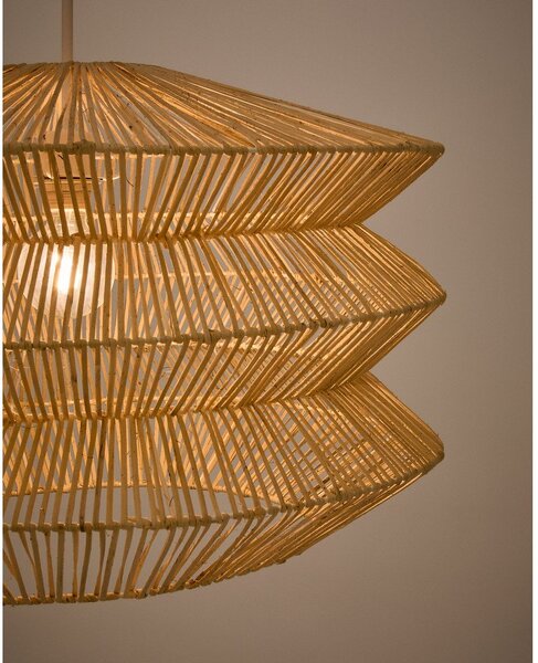 Lampa wisząca w naturalnym kolorze z rattanowym kloszem Dakit – Kave Home