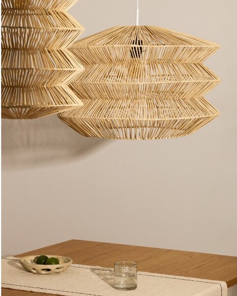 Lampa wisząca w naturalnym kolorze z rattanowym kloszem Dakit – Kave Home