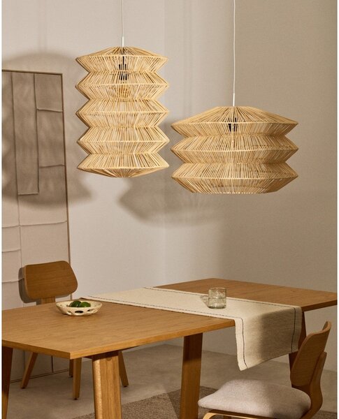 Lampa wisząca w naturalnym kolorze z rattanowym kloszem Dakit – Kave Home
