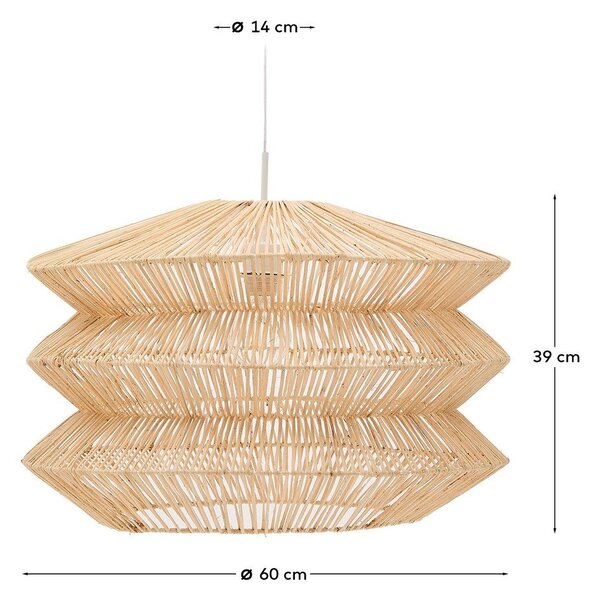 Lampa wisząca w naturalnym kolorze z rattanowym kloszem Dakit – Kave Home