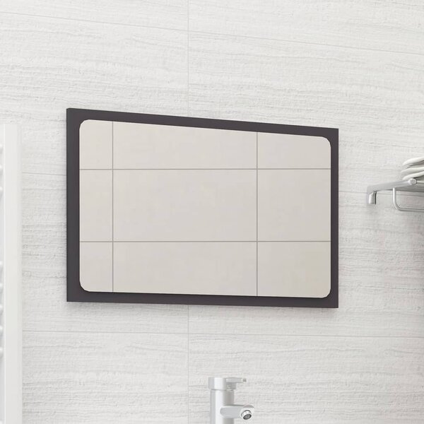 Lustro łazienkowe, szare, 60x1,5x37 cm, płyta wiórowa