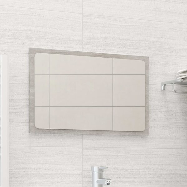Lustro łazienkowe, szarość betonu, 60x1,5x37 cm, płyta wiórowa