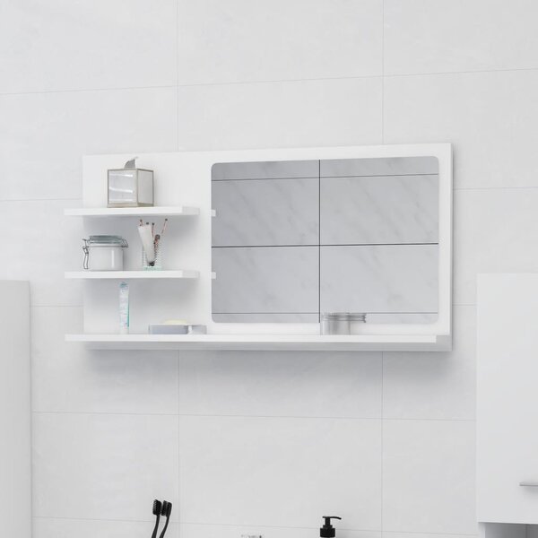 Lustro łazienkowe, białe, 90x10,5x45 cm, płyta wiórowa