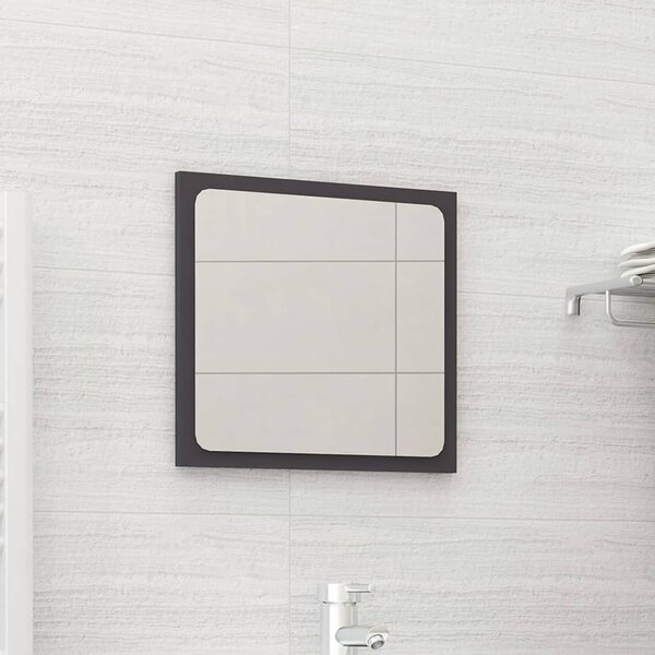 Lustro łazienkowe, szare, 40x1,5x37 cm, płyta wiórowa