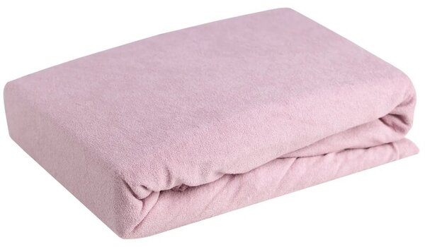 Prześcieradło EUROFIRANY Design 91 Frotte z gumką 180 x 200 cm Pudrowy róż