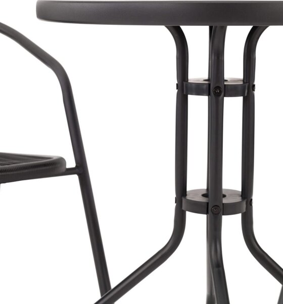 MebleMWM Zestaw mebli balkonowych BALI KJF3644 | Czarny | OUTLET
