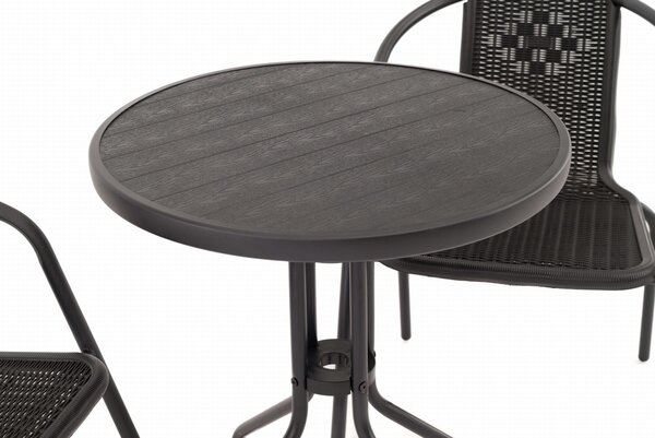 MebleMWM Zestaw mebli balkonowych BALI KJF3644 | Czarny | OUTLET