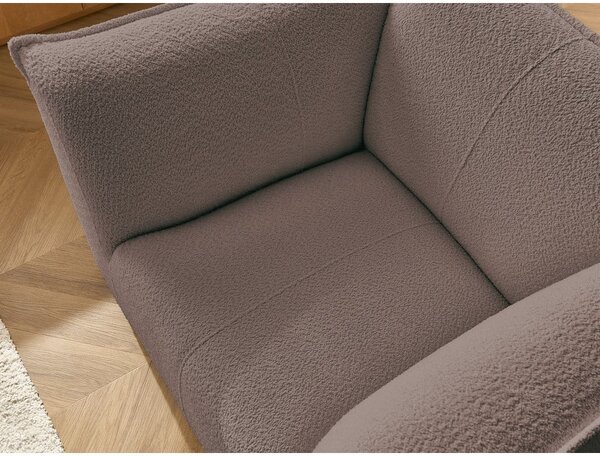 Brązowy fotel z materiału bouclé Giorgia – Bobochic Paris