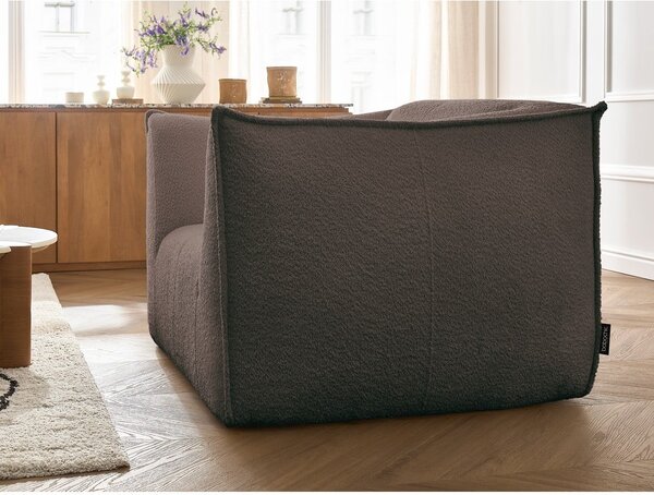 Brązowy fotel z materiału bouclé Giorgia – Bobochic Paris