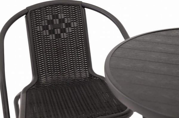 MebleMWM Zestaw mebli balkonowych BALI KJF3644 | Czarny | OUTLET