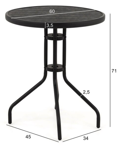MebleMWM Zestaw mebli balkonowych BALI KJF3644 | Czarny | OUTLET