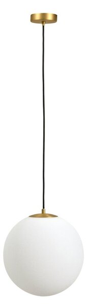 Biała/w kolorze złota metalowa lampa wisząca ze szklanym kloszem ø 30 cm Brisia – Kave Home