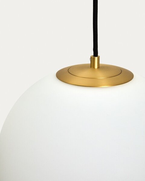 Biała/w kolorze złota metalowa lampa wisząca ze szklanym kloszem ø 30 cm Brisia – Kave Home