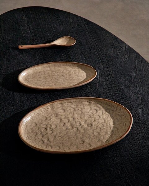 Beżowe ceramiczne talerze do serwowania zestaw 3 szt. Zunel – Kave Home