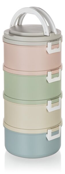 Banquet Plastikowy pojemnik na żywność Avanza, 2,8 l, 4 części, multikolor