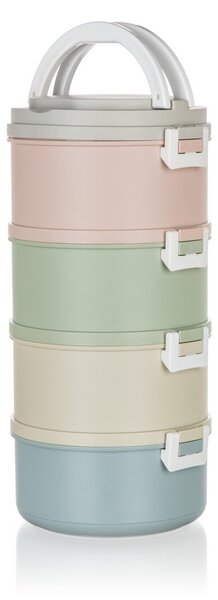 Banquet Plastikowy pojemnik na żywność Avanza, 2,8 l, 4 części, multikolor