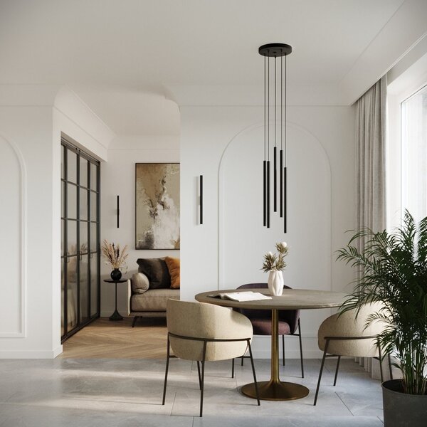 Czarna metalowa lampa wisząca ø 25 cm Fideus – Sollux