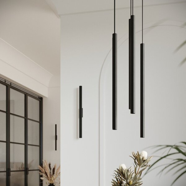 Czarna metalowa lampa wisząca ø 25 cm Fideus – Sollux