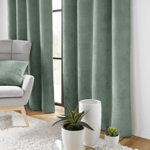 Zielona zasłona z mikfroflaneli 140x240 cm Flanela – douceur d'intérieur
