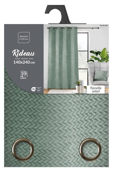 Zielona zasłona z mikfroflaneli 140x240 cm Flanela – douceur d'intérieur