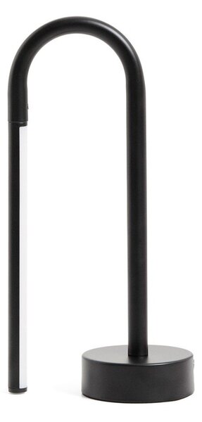 Czarna metalowa lampa stołowa LED (wysokość 30 cm) Bow – Kave Home