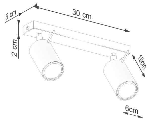 Kremowa lampa punktowa 6x30 cm Etna – Sollux