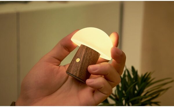 Biała/w ciemnym naturalnym kolorze lampa stołowa LED (wysokość 7 cm) Alice Mushroom – Gingko