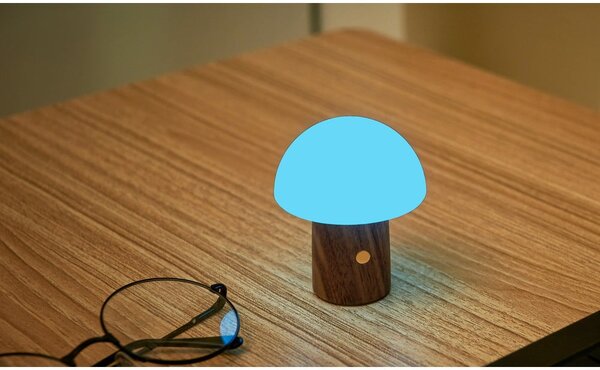 Biała/w ciemnym naturalnym kolorze lampa stołowa LED (wysokość 7 cm) Alice Mushroom – Gingko