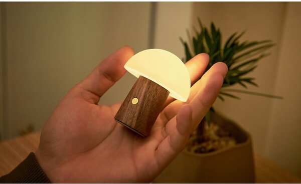 Biała/w ciemnym naturalnym kolorze lampa stołowa LED (wysokość 7 cm) Alice Mushroom – Gingko