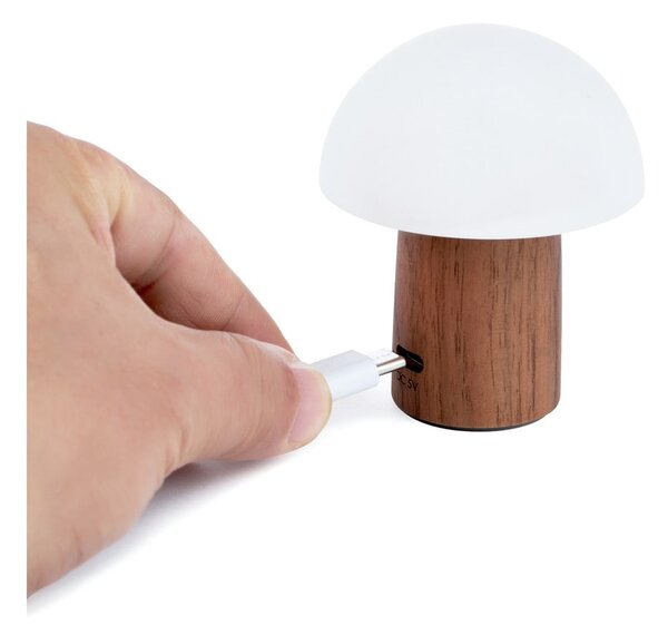 Biała/w ciemnym naturalnym kolorze lampa stołowa LED (wysokość 7 cm) Alice Mushroom – Gingko