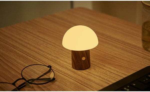Biała/w ciemnym naturalnym kolorze lampa stołowa LED (wysokość 7 cm) Alice Mushroom – Gingko