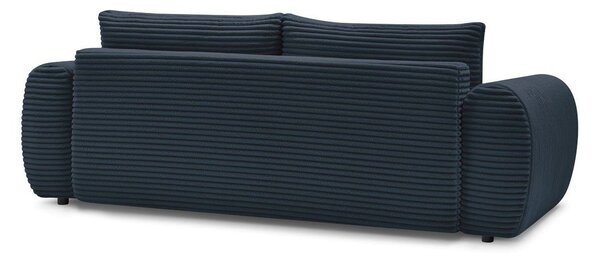 Ciemnoniebieska sztruksowa rozkładana sofa 257 cm Lucien – Bobochic Paris