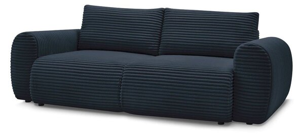 Ciemnoniebieska sztruksowa rozkładana sofa 257 cm Lucien – Bobochic Paris