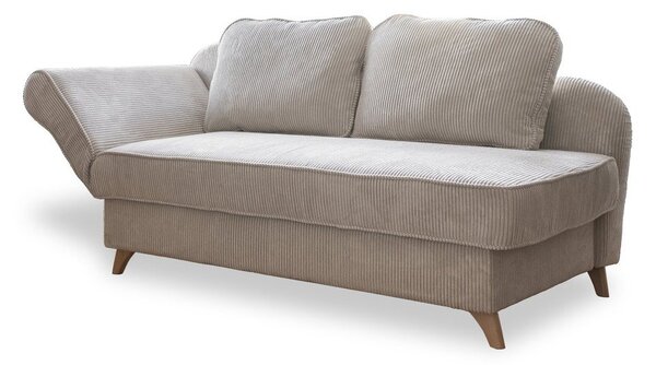 Beżowy sztruksowy szezlong (lewostronny) Chic Charlotte – Miuform