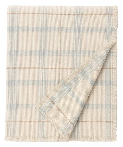 Kremowo-szałwiowa bawełniana narzuta dziecięca 140x200 cm Tartan Blue Sage – Lorena Canals