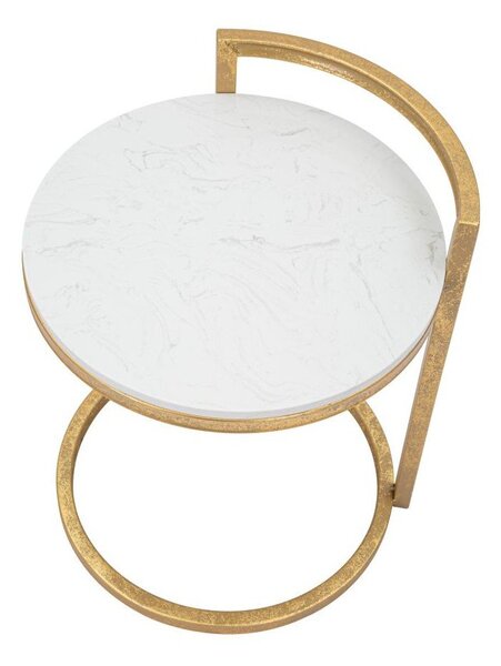 Okrągły stolik z marmurowym blatem ø 40,5 cm Round Marble – Mauro Ferretti