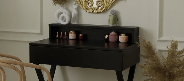 Toaletka / konsola "LENA PLUS" czarna mat 75cm, czarny X
