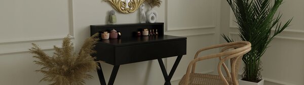 Toaletka / konsola "LENA PLUS" czarna mat 75cm, czarny X