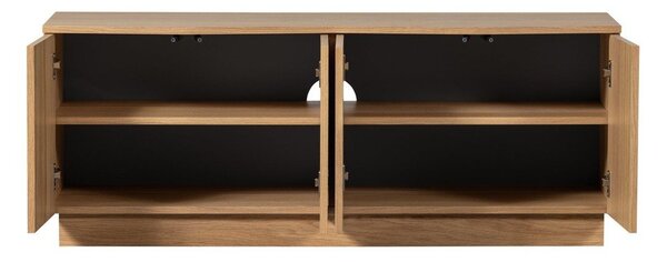 Szafka pod TV z litego drewna dębowego w naturalnym kolorze 133x52x45 cm Zuma – WOOOD