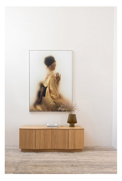 Szafka pod TV z litego drewna dębowego w naturalnym kolorze 133x52x45 cm Zuma – WOOOD
