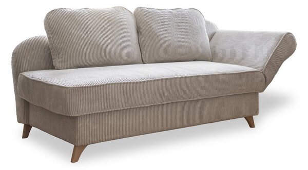 Beżowy sztruksowy szezlong (prawostronny) Chic Charlotte – Miuform